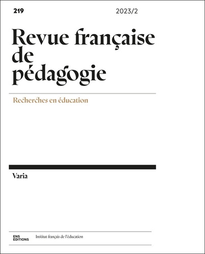 Xavier Pons - Revue française de pédagogie N° 219/2023 : .