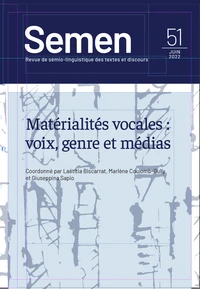 Matérialités vocales : voix, genre et médias