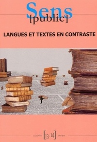 Hans Kronning et Coco Norén - Sens public N° 13-14 : Langues et textes en contraste.
