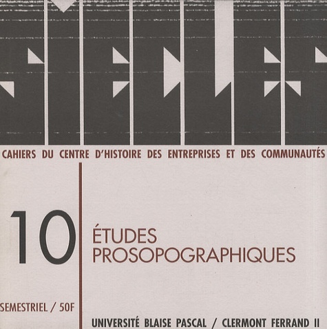 Jacqueline Lalouette - Siècles N° 10/1999 : Etudes prosopographiques.