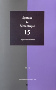 Hans Petter Helland - Syntaxe & Sémantique N° 15/2014 : Langues en contraste.