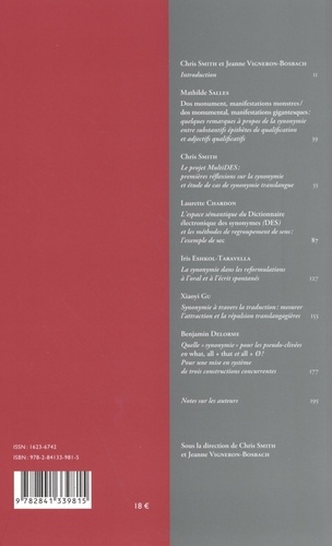 Syntaxe & Sémantique N° 21/2020 Synonymie, polysémie et questions de sémantique lexicale