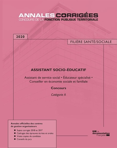 Assistant socio-éducatif. Catégorie B  Edition 2019-2020