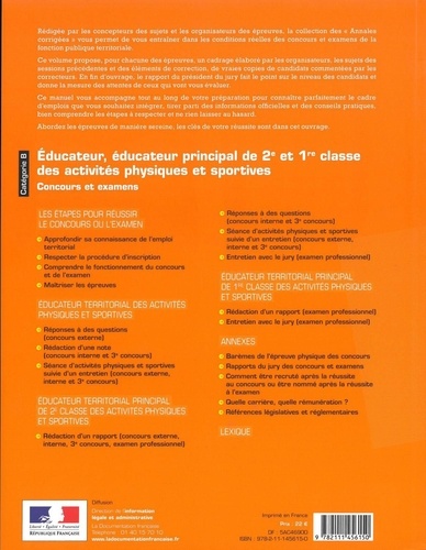 Educateur, éducateur principal de 2e et 1re classe des activités physiques et sportives. Concours et examens  Edition 2019-2020