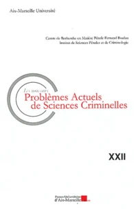 Les nouveaux problèmes actuels de sciences criminelles