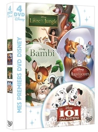 CINE SOLUTIONS - Mes premiers Dvd Disney : Les Aristochats, Bambi, Les 101 dalmatiens, Le livre de la jungle - Coffret 4 Dvd