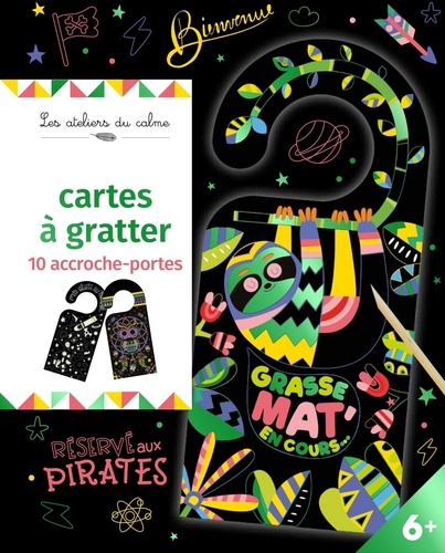 Cartes à gratter 10 accroche-portes. Avec 1 stylet