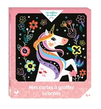 Cartes à gratter licornes - mini boîte avec accessoires