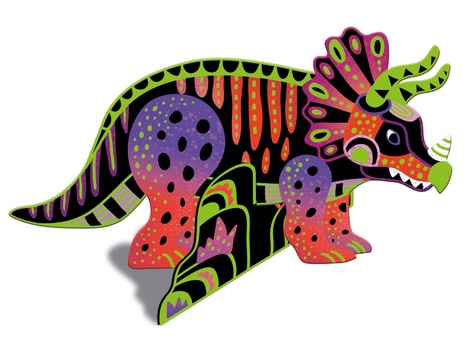 Dinosaures en 3D à gratter. Avec un stylet en bois et 4 dinosaures