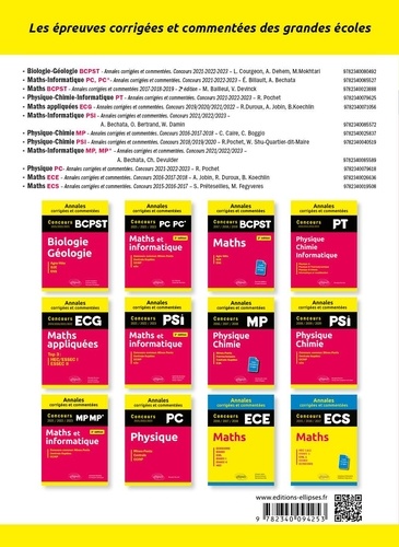 Physique-Chimie MP. Mines-Ponts, Polytechniques, Centrale-Supelec  Edition 2023-2024