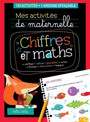 Claire Chabot - Chiffres et maths - 120 activités + 1 ardoise effaçable.