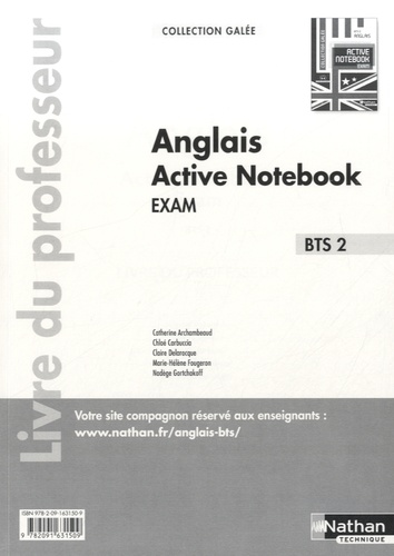 Claire Delarocque - Anglais Active Notebook BTS 2 - Livre du professeur.