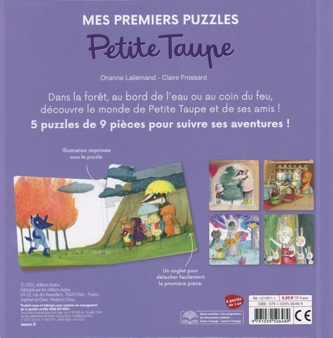 Petite taupe. 5 puzzle de 9 pièces