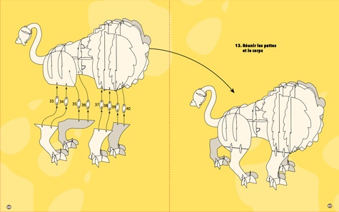 Construis en 3D un lion géant. Avec un livret de 48 pages