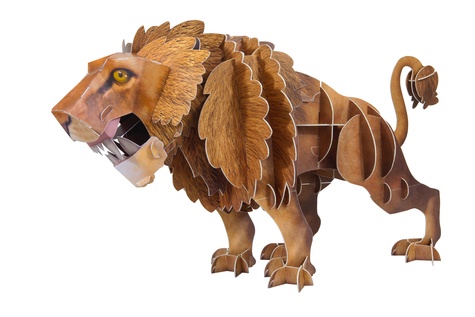 Construis en 3D un lion géant. Avec un livret de 48 pages
