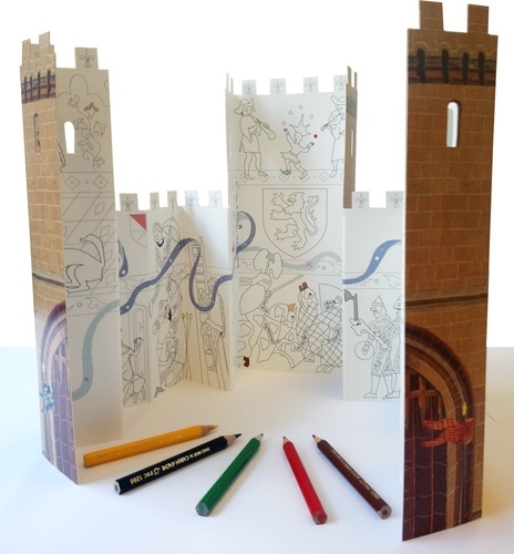 Mon château fort à colorier. Avec 1 livret, 1 livre-frise à colorier et 1 planche d'autocollants