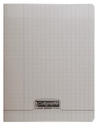 8000 polypro, cahier piqué gris 17x22cm 96p séyès 90g