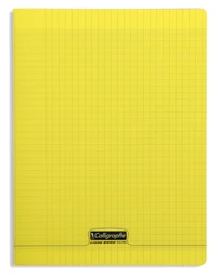 8000 polypro, cahier piqué jaune 24x32cm 96p séyès 90g