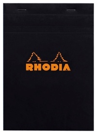 CLAIREFONTAINE - Bloc agrafé Rhodia BLACK N°16 14,8x21cm 80f Q.5x5 80g