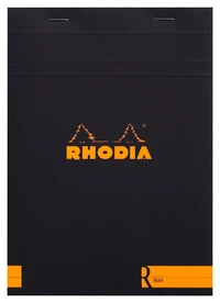 Bloc agrafé rhodia le r n°16 a5 - 14,8x21 cm - 70 feuillets détachables lignés 90g - noir