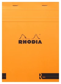 Bloc agrafé rhodia le r n°16 a5 - 14,8x21 cm - 70 feuillets détachables lignés 90g - orange