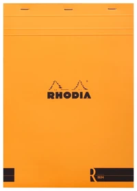 Bloc agrafé rhodia le r n°18 a4 - 21x29,7 cm - 70 feuillets détachables lignés 90g - orange
