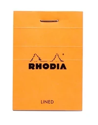 Bloc agrafé rhodia n°10 a8 - 5,2x7,5 cm - 80 feuillets détachables lignés 80g - orange