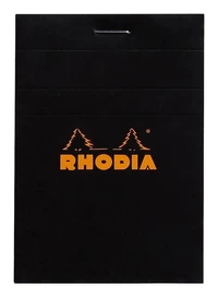 Bloc agrafé rhodia n°11 a7 - 7,4x10,5 cm - 80 feuillets détachables petits carreaux 5x5 80g - noir