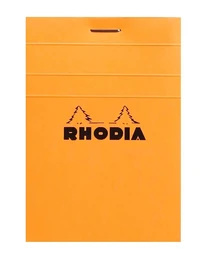 Bloc agrafé rhodia n°11 a7 - 7,4x10,5 cm - 80 feuillets détachables petits carreaux 5x5 80g - orange