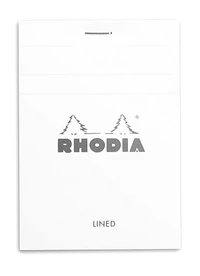 Bloc agrafé rhodia n°12 - 8,5x12 cm - 80 feuillets détachables lignés 80g - blanc