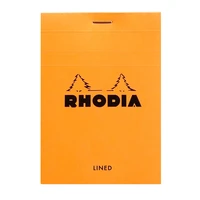 Bloc agrafé rhodia n°12 - 8,5x12 cm - 80 feuillets détachables lignés 80g - orange