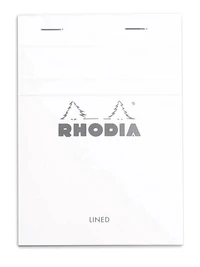 Bloc agrafé rhodia n°13 a6 - 10,5x14,8 cm - 80 feuillets détachables lignés 80g - blanc