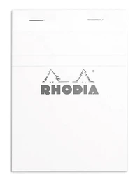 Bloc agrafé rhodia n°13 a6 - 10,5x14,8 cm - 80 feuillets détachables petits carreaux 5x5 80g - blanc