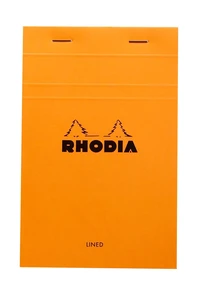 Bloc agrafé rhodia n°14 - 11x17 cm - 80 feuillets détachables lignés 80g - orange