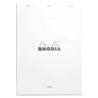 Bloc agrafé rhodia n°18 a4 - 21x29,7 cm - 80 feuillets détachables lignés avec marge 80g - blanc