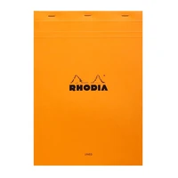 Bloc agrafé rhodia n°18 a4 - 21x29,7 cm - 80 feuillets détachables lignés avec marge 80g - orange