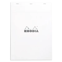 Bloc agrafé rhodia n°18 a4 - 21x29,7 cm - 80 feuillets détachables petits carreaux 5x5 80g - blanc