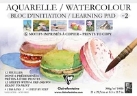Bloc aquarelle predessine n2 a4  macarons 12f 300g