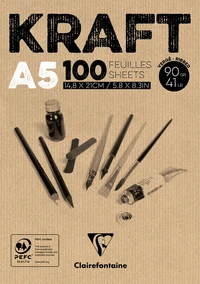 BLOC COLLE KRAFT BRUN A5 100F 90G