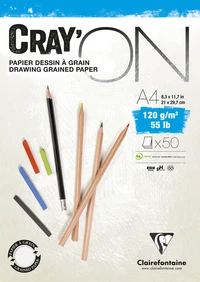 Bloc cray'on encollé a4 50f 120g