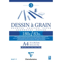 Bloc dessin à grain encollé A4 - 30 feuilles 180g - Blanc