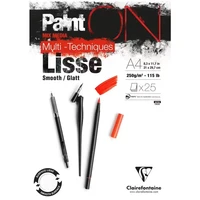 Bloc encollé Paint'ON multi-techniques lisse A4 - 25 feuilles 250g