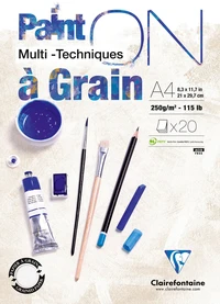 Bloc paint'on à grain encollé a4 20f 250g