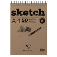 Bloc spiralé Sketch A4 - 50 feuilles 90g - Blanc