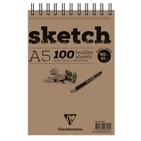 Bloc spiralé Sketch A5 - 100 feuilles 90g - Blanc