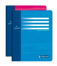 Cahier d'essai piqué 7000 - 17x22 cm - 96 pages grands carreaux 56 g