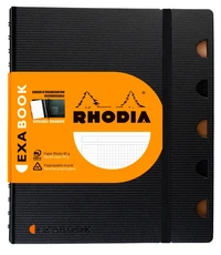 Cahier d'organisation exabook rhodiactive rechargeable - reliure intégrale a5+ - 160 pages petits carreaux 5x5 90g avec cadre en-tête 80g
