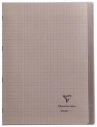 CLAIREFONTAINE - Cahier Koverbook gris grands carreaux séyès - 21x29,7cm - 96 pages