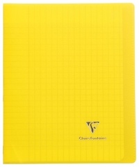 CLAIREFONTAINE - Cahier Koverbook jaune grands carreaux séyès - 17x22cm - 96 pages