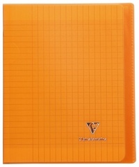 CLAIREFONTAINE - Cahier Koverbook orange grands carreaux séyès - 17x22cm - 96 pages